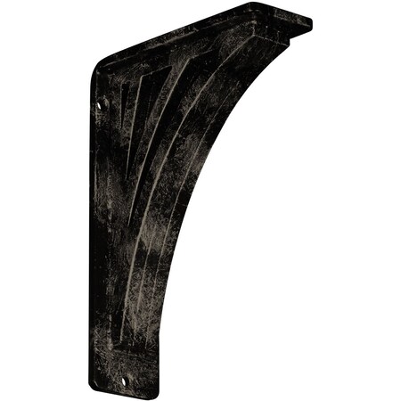 Ekena Millwork Nevio Wrought Iron Bracket, (Triple center brace), Antiqued Pale Gold 2"W x 5 1/2"D x 8"H BKTM02X05X08TNEAPG